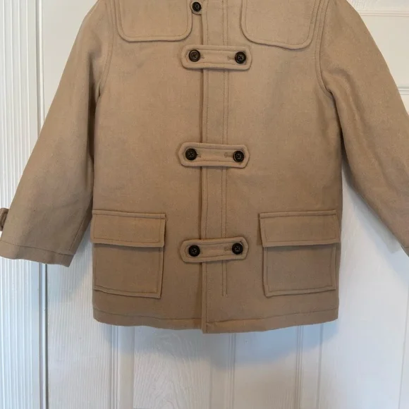 Janie and  Jack Beige Classic Wool Toggle Coat. New with Tags size 4-5 . - Picture 2 of 7